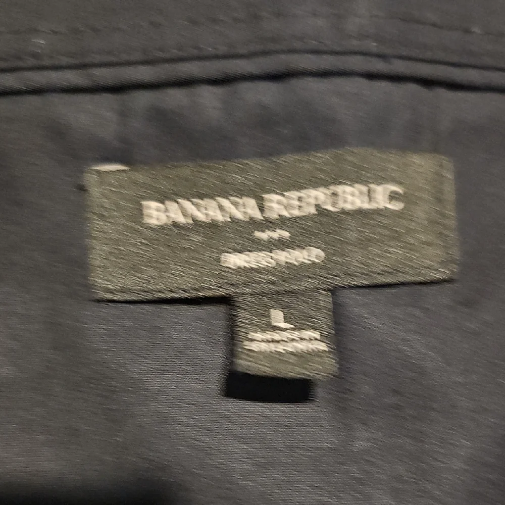 Banana Republic Polo Dress Black Shirt  White Accents Men Large Stretch Casual